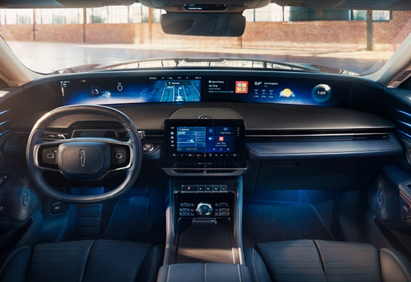 A large panoramic display is shown on the dashboard of a 2024 Lincoln Nautilus® SUV | Casa Lincoln in El Paso TX