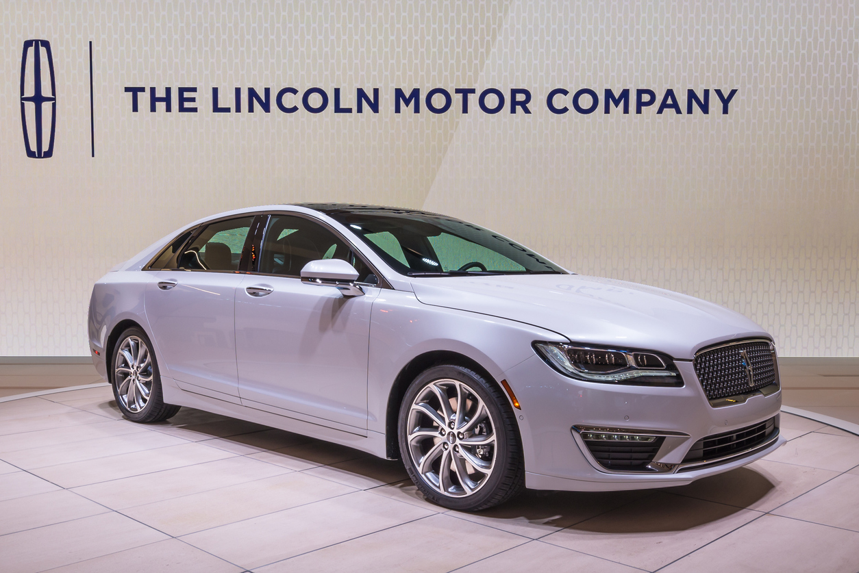 Detroit, MI, USA - January 11, 2016: A 2017 Lincoln MKZ car at the North American International Auto Show (NAIAS), one of the most influential car shows in the world each year.