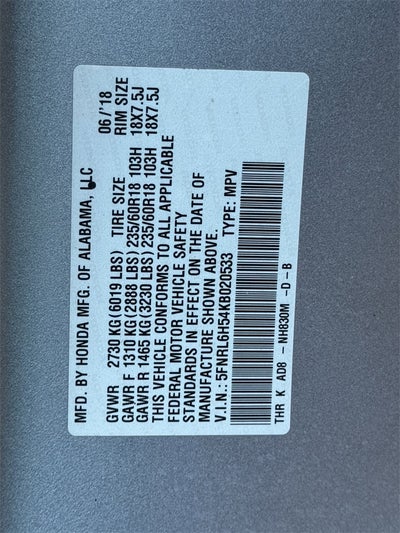 2019 Honda Odyssey EX