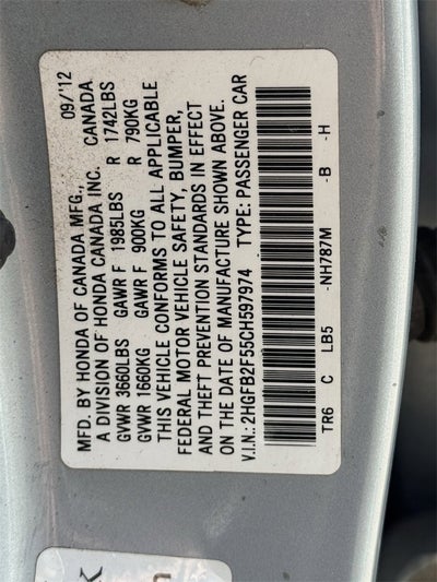 2012 Honda Civic Sdn LX