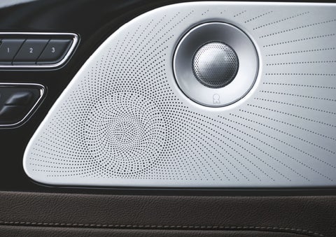 Two speakers of the available audio system are shown in a 2024 Lincoln Aviator® SUV | Casa Lincoln in El Paso TX